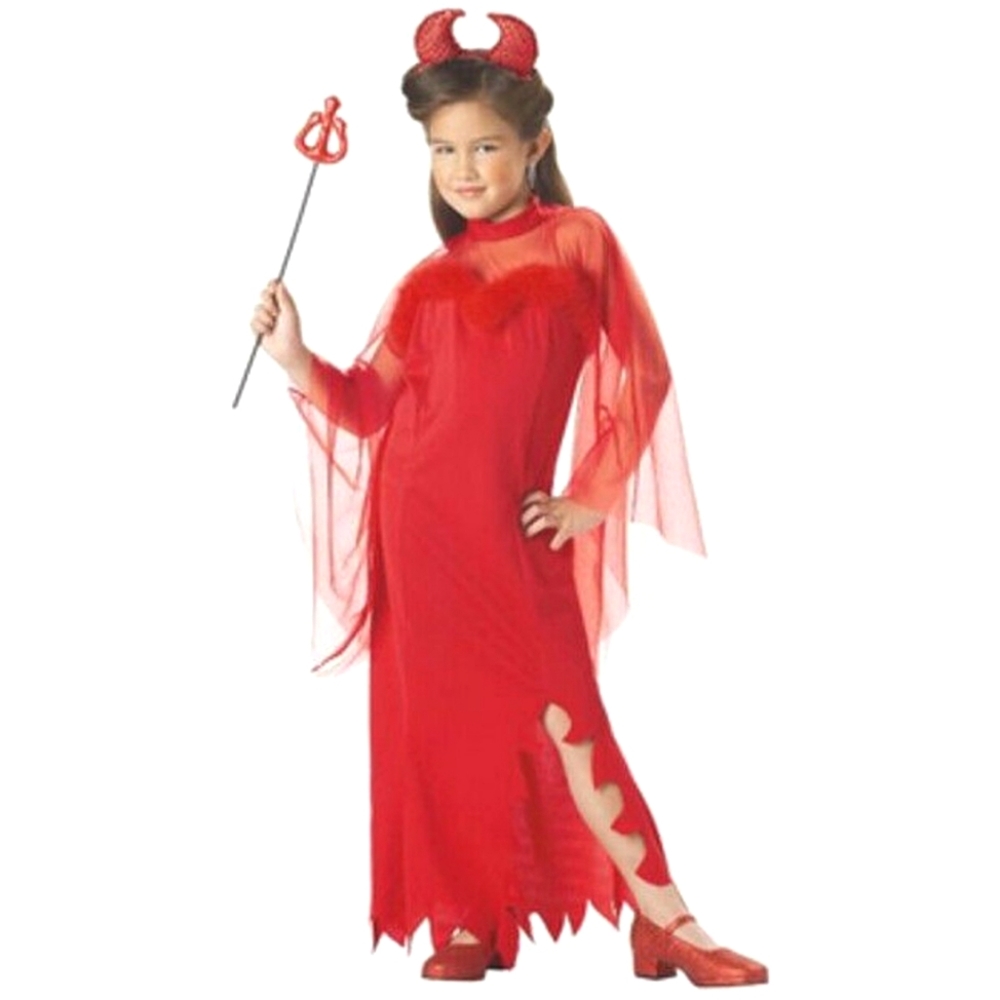California Costume Halloween Devil Girl with Horns Satan GIRLS SMALL 4 - 6